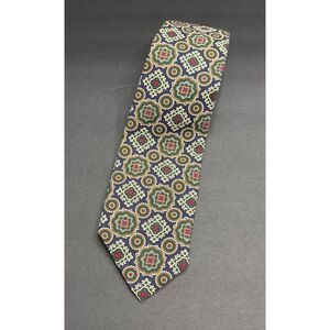 Samuel & Sons Fine Haberdashers Vintage Silk Tie – Navy Medallion Pattern